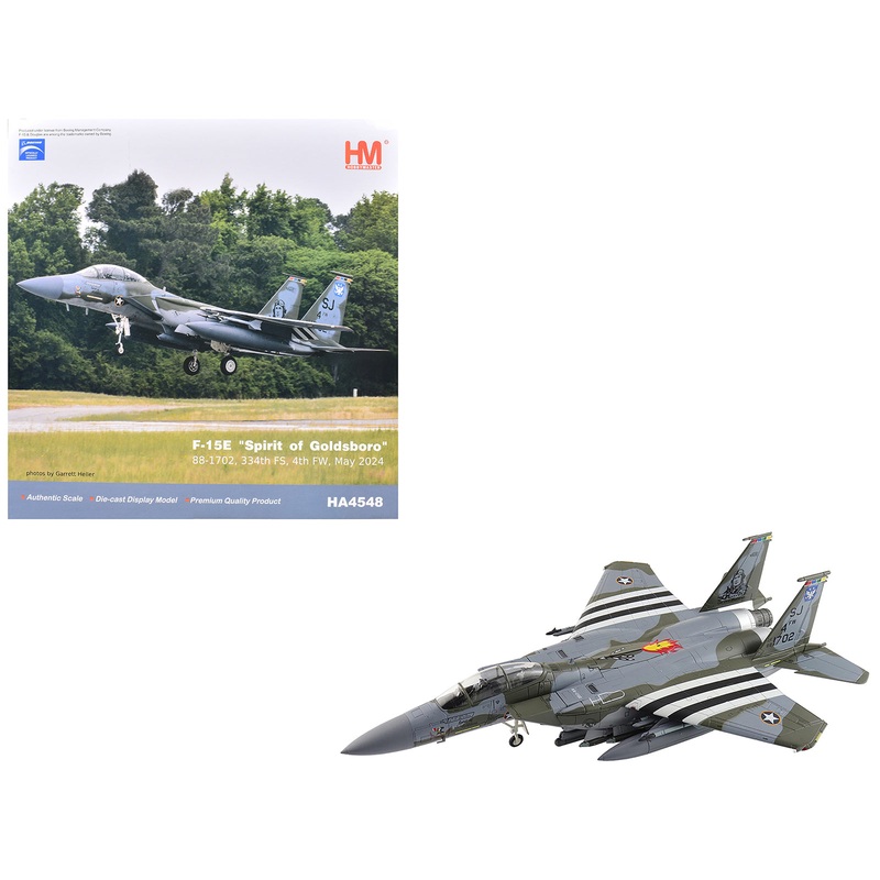 Boeing F-15E Strike Eagle Fighter Aircraft “88-1702 Spirit of Goldsboro 334th FS 4th FW” (2024) United States Air Force “Air Power Series” 1/72 Diecast Model by Hobby Master