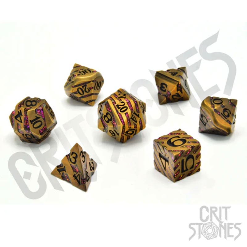 CritStones –  Metal RPG Dice Set – Magus Goldstone