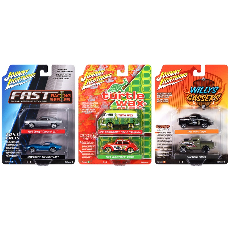 Johnny Lightning “2-Packs” 2024 Release 1 Set B of 6 pieces 1/64 Diecast Model Cars by Johnny Lightning