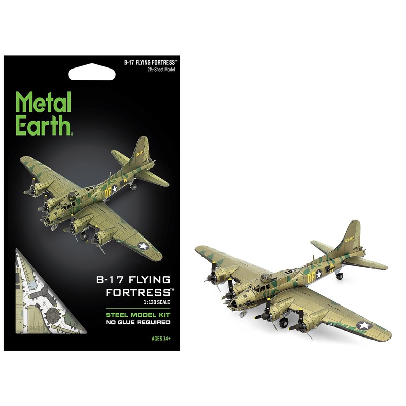 Model Kit Boeing B-17 Flying Fortress Bomber Aircraft “World War II” United States Army Air Forces (Challenging Difficulty) Steel Model by Metal Earth