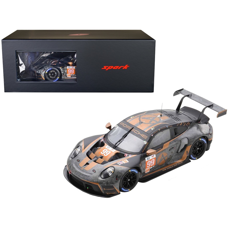 Porsche 911 RSR-19 #99 Andrew Haryanto – Alessio Picariello – Martin Rump “Hardpoint Motorsport” GTE Am “24 Hours of Le Mans” (2022) with Acrylic Display Case 1/18 Model Car by Spark