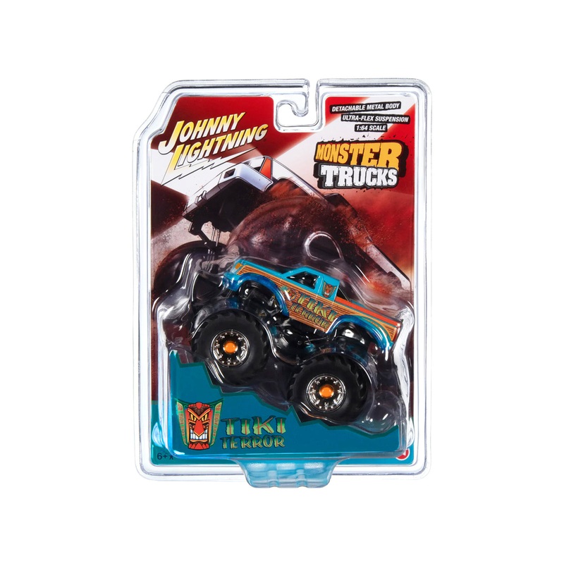 “Tiki Terror” Monster Truck “Who do Voo Doo?” with Black Wheels “Monster Trucks” Series 1/64 Diecast Model by Johnny Lightning