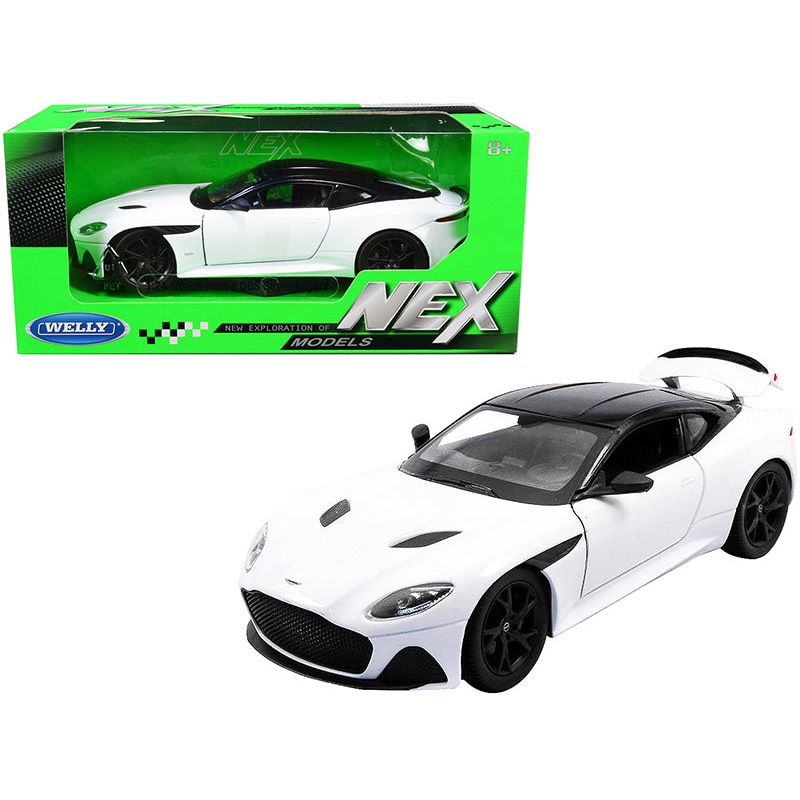 Aston Martin DBS Superleggera White with Black Top “NEX Models” 1/24 Diecast Model Car by Welly