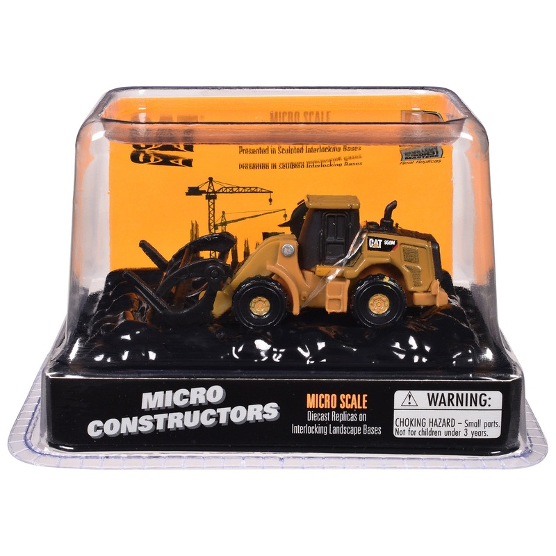 CAT Caterpillar 950M Wheel Loader (Log Fork Version) Yellow “Micro-Constructor” Series Diecast Model by Diecast Masters