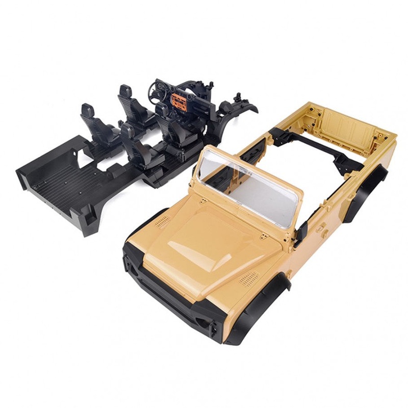 GRC – Wild-Defender Body Open Ver. 324mm Camel Yellow w/Interior for 1/10 RC Crawler