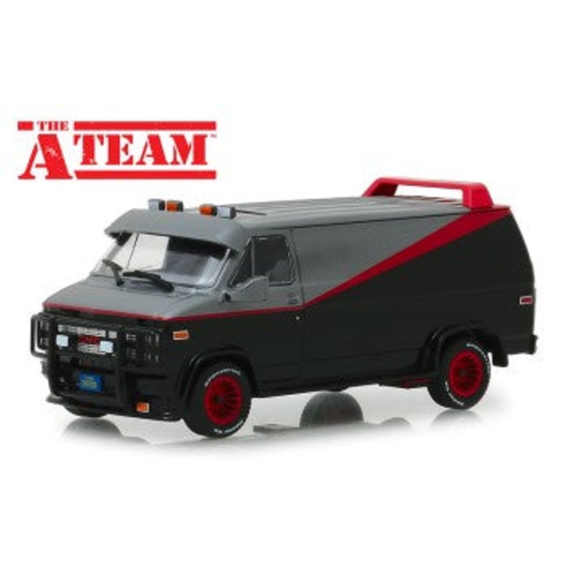 Greenlight – 1/43 GMC Vandura 1983 (The A Team 1983-87) (Black/Grey/Red)