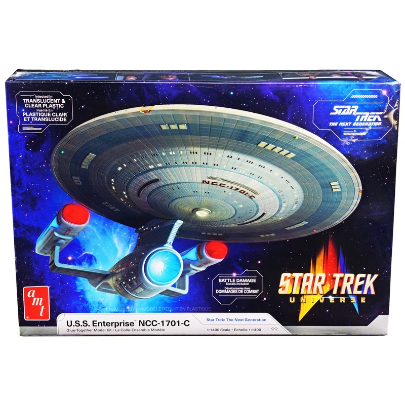 Skill 2 Model Kit U.S.S. Enterprise NCC-1701-C Space Ship “Star Trek: The Next Generation” (1987) TV Series 1/1400 Scale Model by AMT