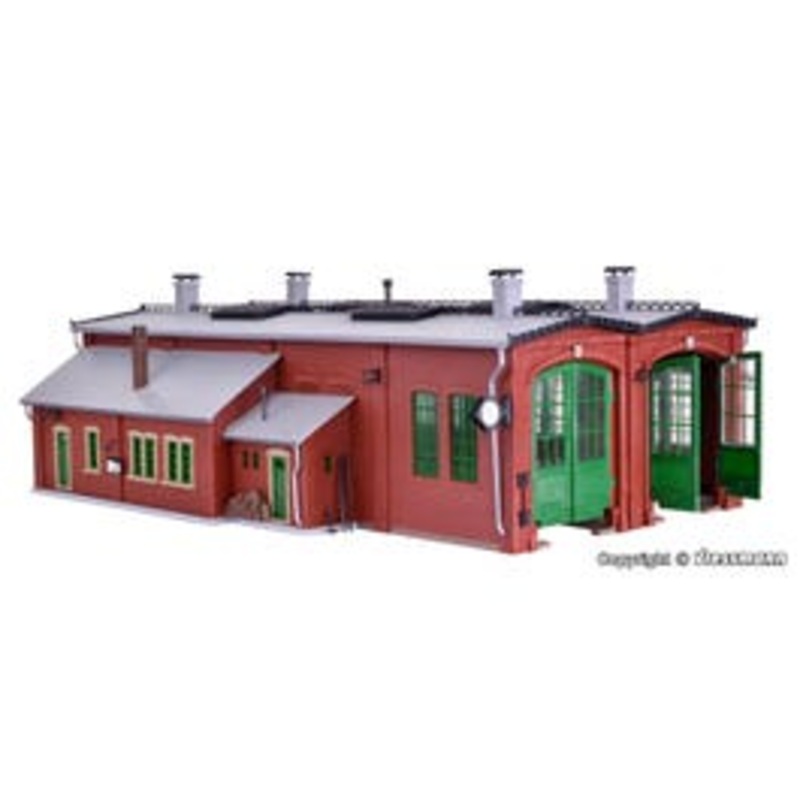 Vollmer 45752  HO Loco shed with door lock mechanism, double track kit