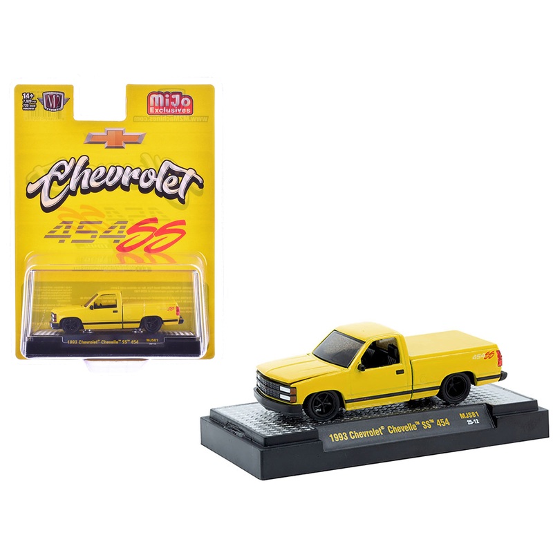 1993 Chevrolet SS 454 Pickup Truck Yellow Limited Edition to 7920 pieces Worldwide 1/64 Diecast Model Car by M2 Machines