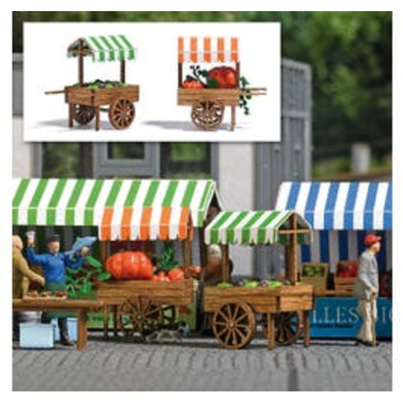 Busch 1826  HO Market cart pumpkin & salad kit