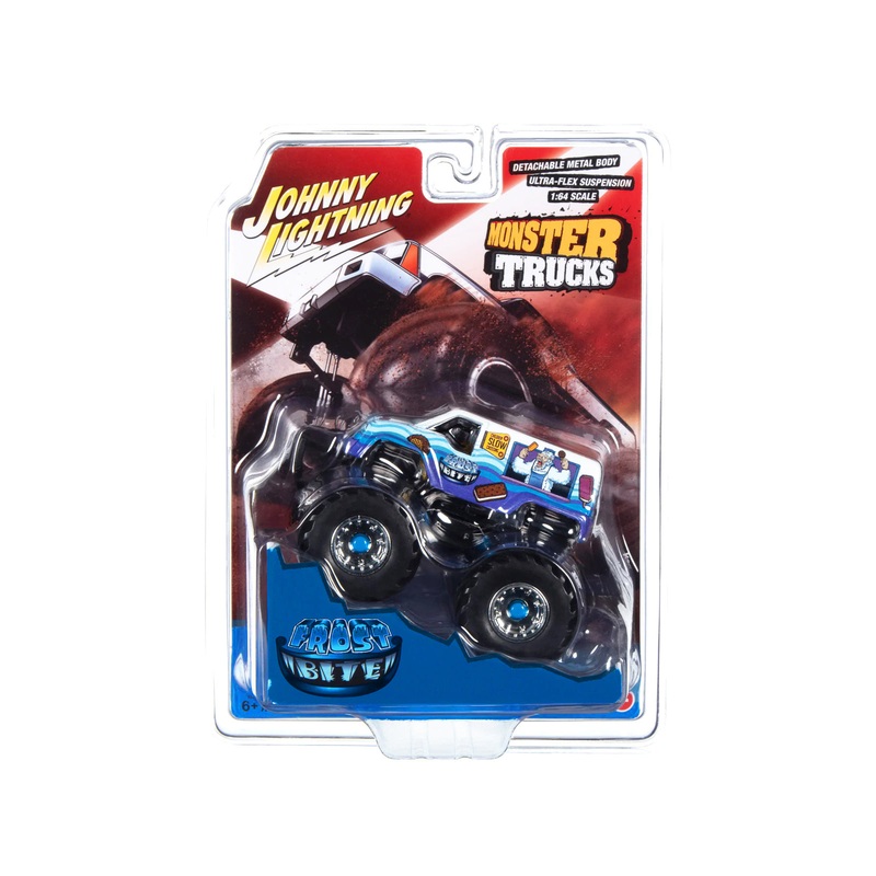 “Frost Bite” Monster Truck “I Scream You Scream” with Black Wheels “Monster Trucks” Series 1/64 Diecast Model by Johnny Lightning