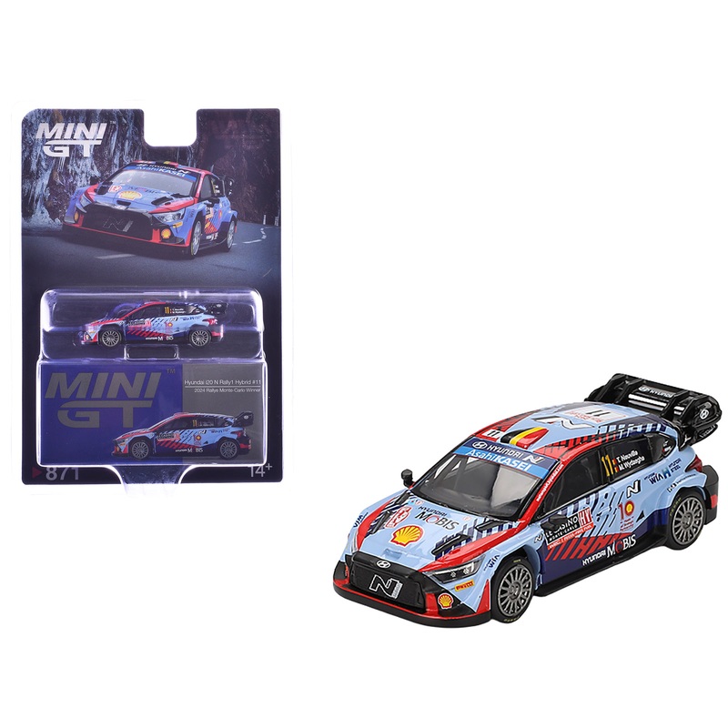 Hyundai i20 N Rally1 Hybrid #11 Thierry Neuville – Martijn Wydaeghe Winner “Rallye Monte-Carlo” (2024) Limited Edition 1/64 Diecast Model Car by Mini GT