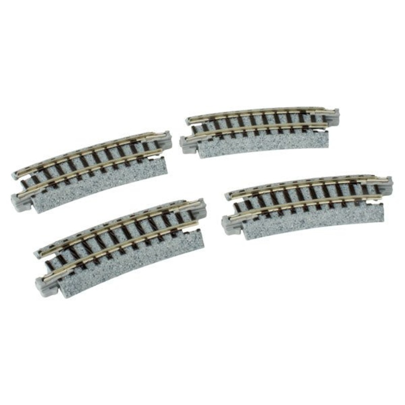 Kato 20-171 N Unitrack 8-1/2″ (126mm) Radius Curve 15 Degree (4 Pieces)