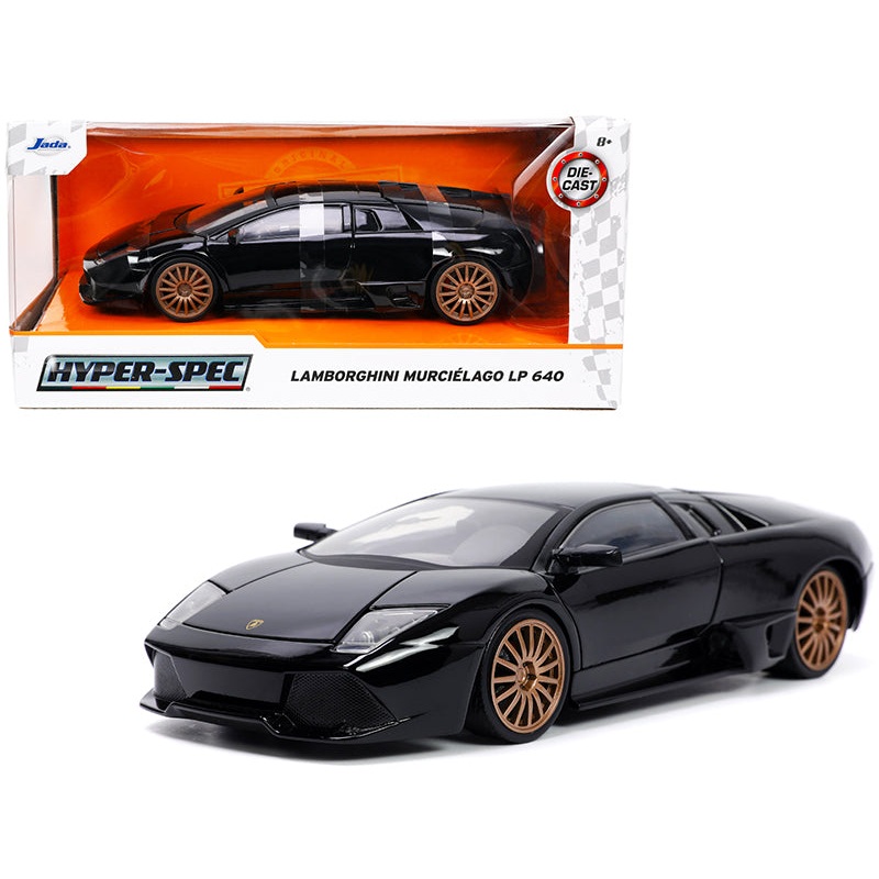 Lamborghini Murcielago LP640 Black with Copper Wheels “Hyper-Spec” Series 1/24 Diecast Model Car by Jada