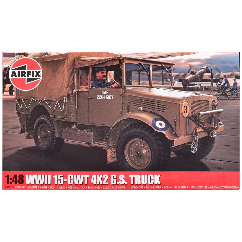 Level 2 Model Kit WWII 15-cwt 4×2 General Service Truck with 2 Scheme Options 1/48 Plastic Model Kit by Airfix