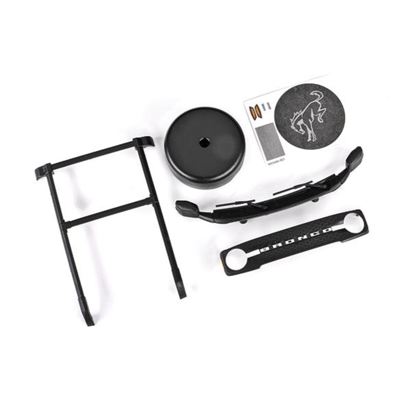 Traxxas – 9715 – Roof Rack/ Spare Tire Cover/ Cowl/ Grille (fits #9711 body) (TRX-4M)