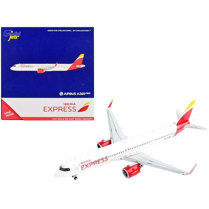 Airbus A321neo Commercial Aircraft “Iberia Express” White with Red Tail 1/400 Diecast Model Airplane by GeminiJets