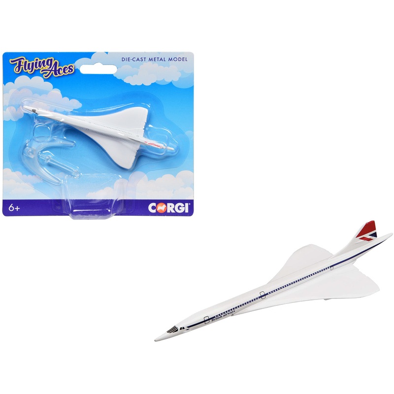 BAe/Aerospatiale Concorde Commercial Aircraft “British Airways” White “Flyin Aces” Series Diecast Model by Corgi
