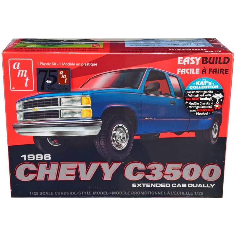 Skill 2 Model Kit 1996 Chevrolet C3500 Extended Cab Dually Pickup Truck “Easy Build” 1/25 Scale Model by AMT