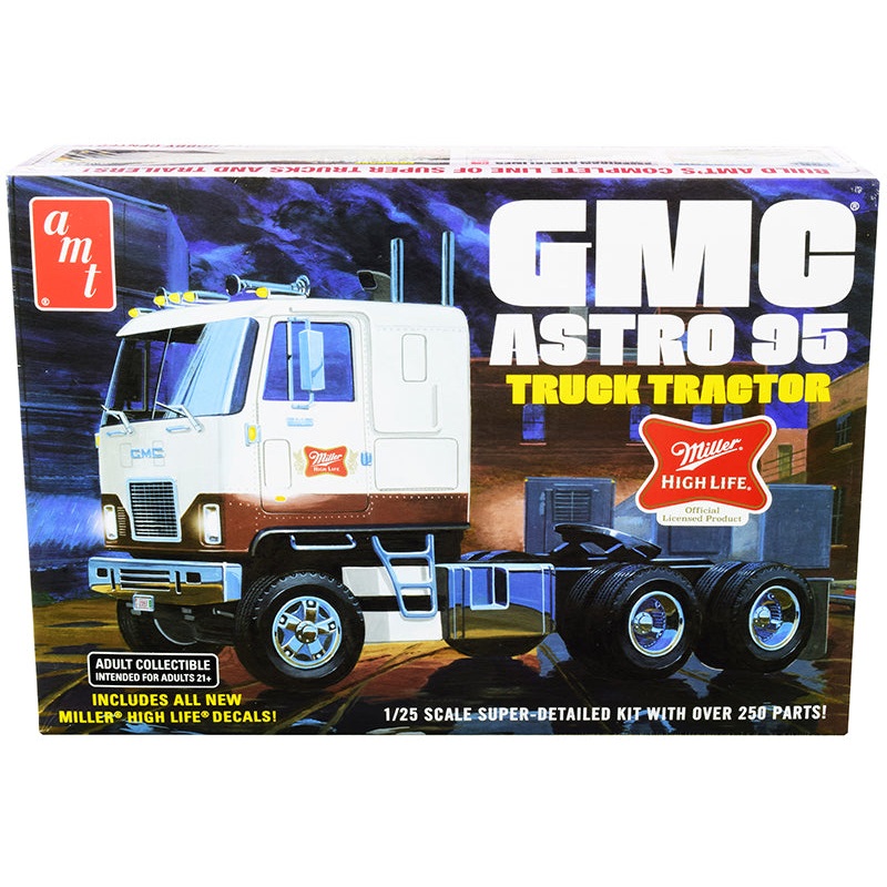 Skill 3 Model Kit GMC Astro 95 Truck Tractor “Miller” 1/25 Scale Model by AMT