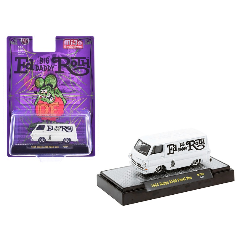 1964 Dodge A100 Panel Van “Ed ‘Big Daddy’ Roth – Rat Fink” White Limited Edition to 4950 pieces Worldwide 1/64 Diecast Model Car by M2 Machines
