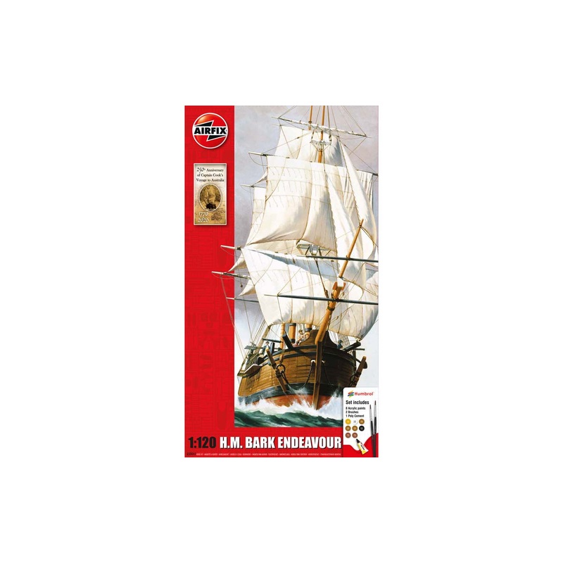 Airfix – 1/120 H.M. Bark Endeavour (Set Incl.Paint)