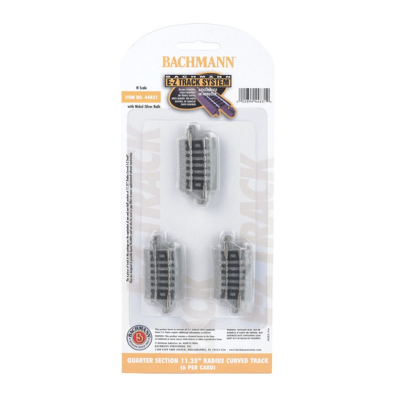 Bachmann 44831 N Scale Quarter Section 11.25″ Radius Curved Track