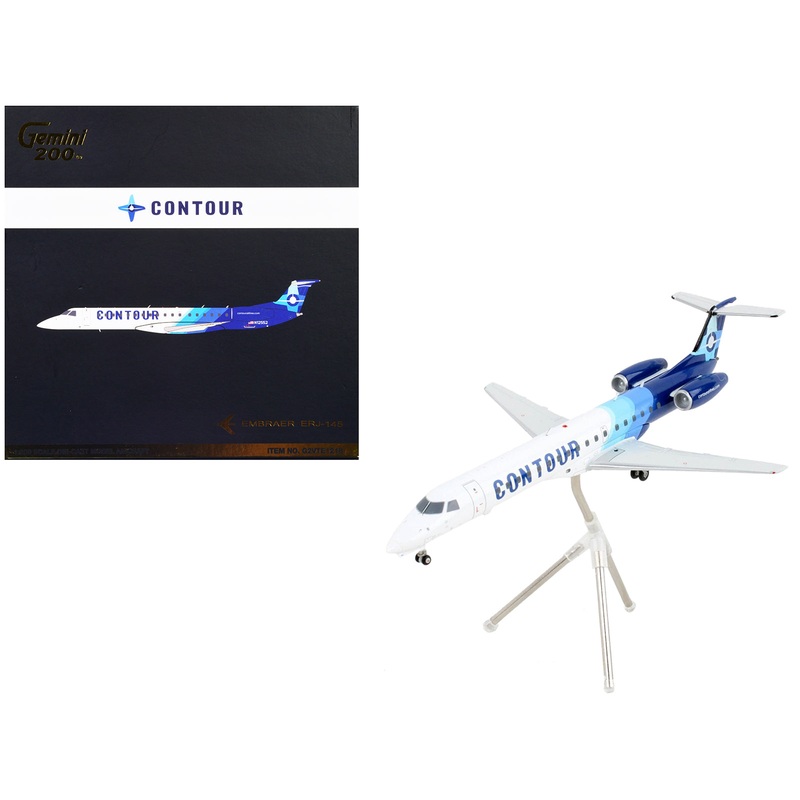 Embraer ERJ-145 Commercial Aircraft “Contour Airlines” White and Blue “Gemini 200” Series 1/200 Diecast Model Airplane by GeminiJets