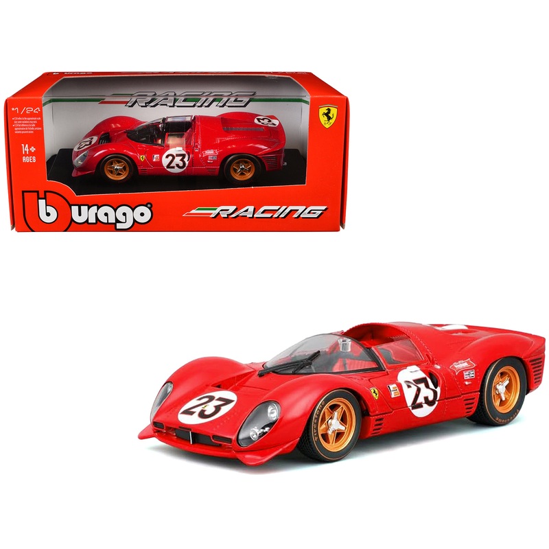 Ferrari 330 P4 #23 Lorenzo Bandini – Chris Amon “Ferrari S.P.A.” Winner “24 Hours of Daytona” (1967) “Racing” Series 1/24 Diecast Model Car by Bburago