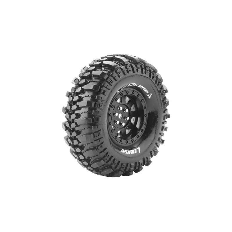 Louise – CR-Champ 1.9″ Crawler Tire (Mounted) Super Soft -Black Rim (2)