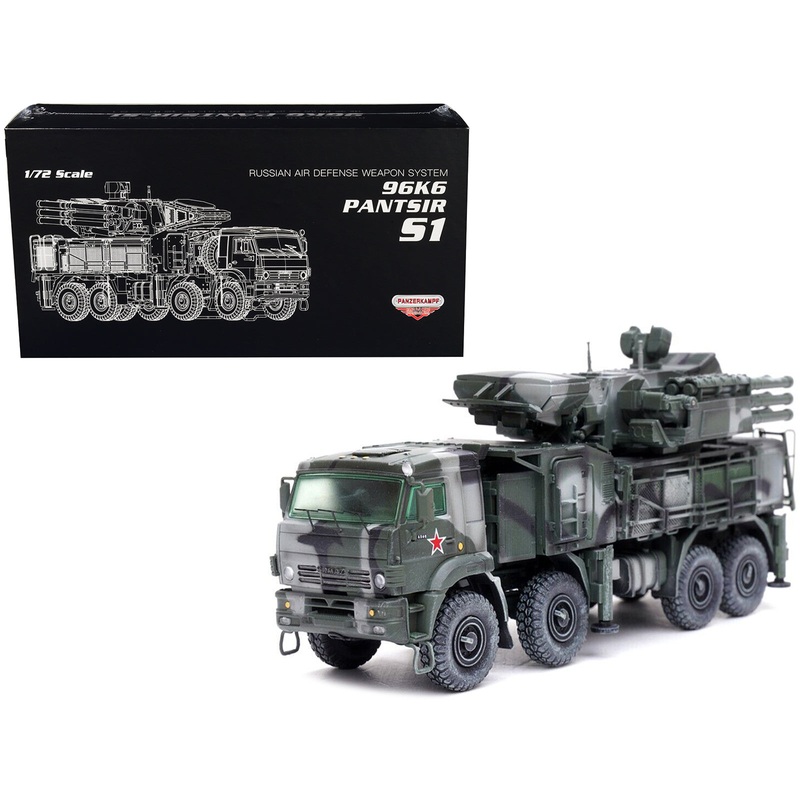 Pantsir S1 96K6 Self-Propelled Air Defense Weapon System Tri-Color Camouflage “Russia’s Armed Forces” “Armor Premium” Series 1/72 Diecast Model by Panzerkampf