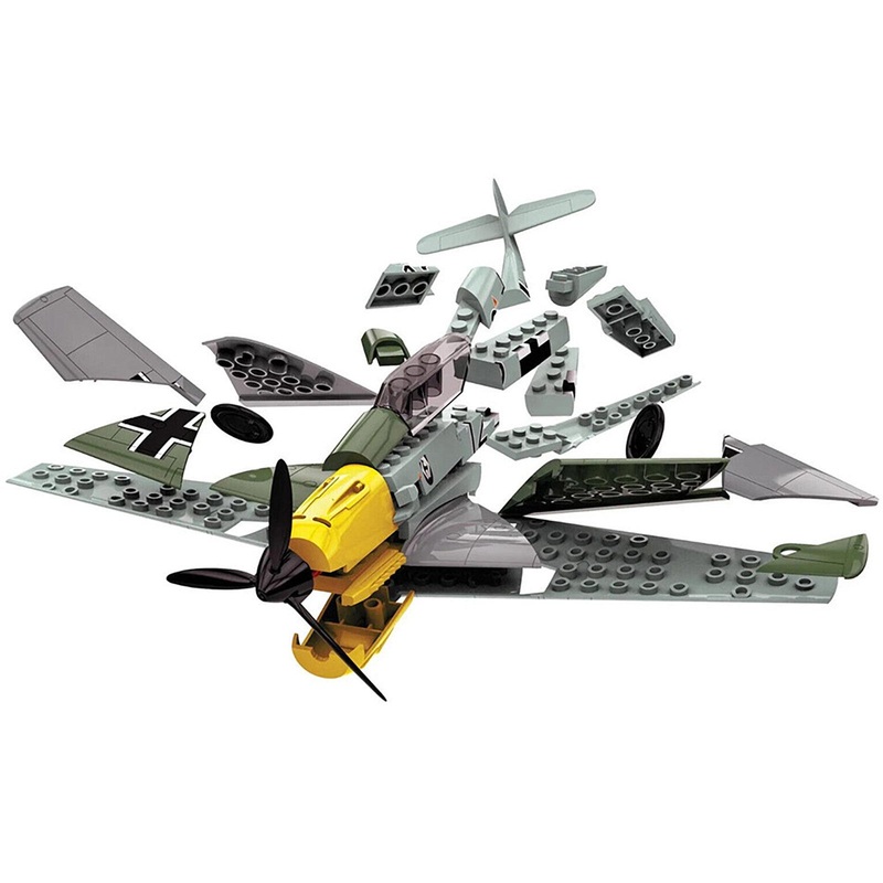Skill 1 Model Kit Messerschmitt BF109 Snap Together Painted Plastic Model Airplane Kit by Airfix Quickbuild