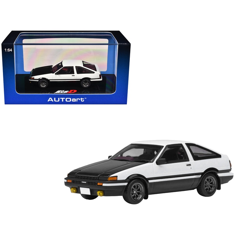 Toyota Sprinter Trueno (AE86) RHD (Right Hand Drive) “Project D Final Version” White with Graphics “Initial D” (1998-2021) TV Series 1/64 Diecast Model Car by Autoart