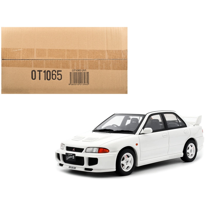 1995 Mitsubishi Lancer Evolution III RHD (Right Hand Drive) Scotia White Limited Edition to 3000 pieces Worldwide 1/18 Model Car by Otto Mobile