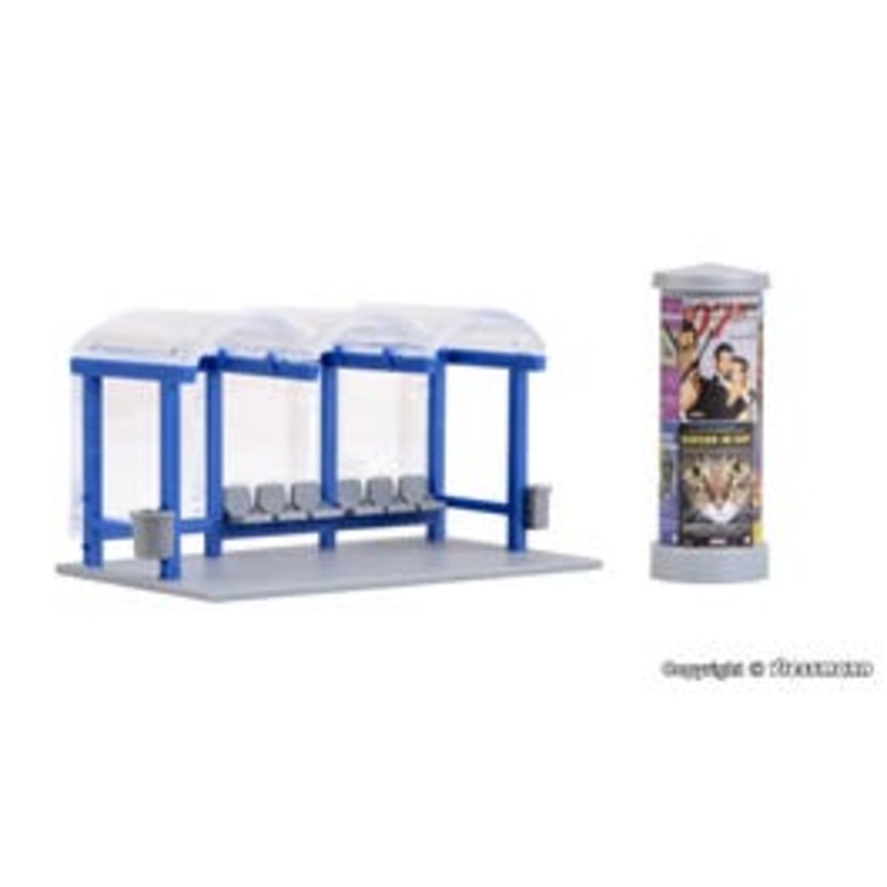 Kibri 38142  HO Deco set Bus stop kit