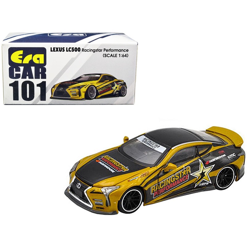 Lexus LC500 RHD (Right Hand Drive) Black and Gold “Racingstar Performance” 1/64 Diecast Model Car by Era Car