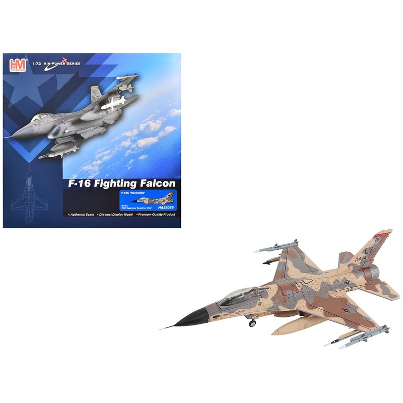 Lockheed F-16C Fighting Falcon Fighter Aircraft “85-474 Rockslide 706th Aggressor Squadron” United States Air Force “Air Power Series” 1/72 Diecast Model by Hobby Master