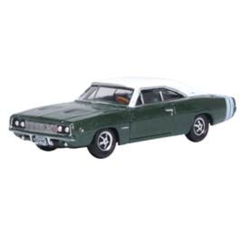 Oxford 87DC68005 HO 1968 Dodge Charger Racing Greenand White