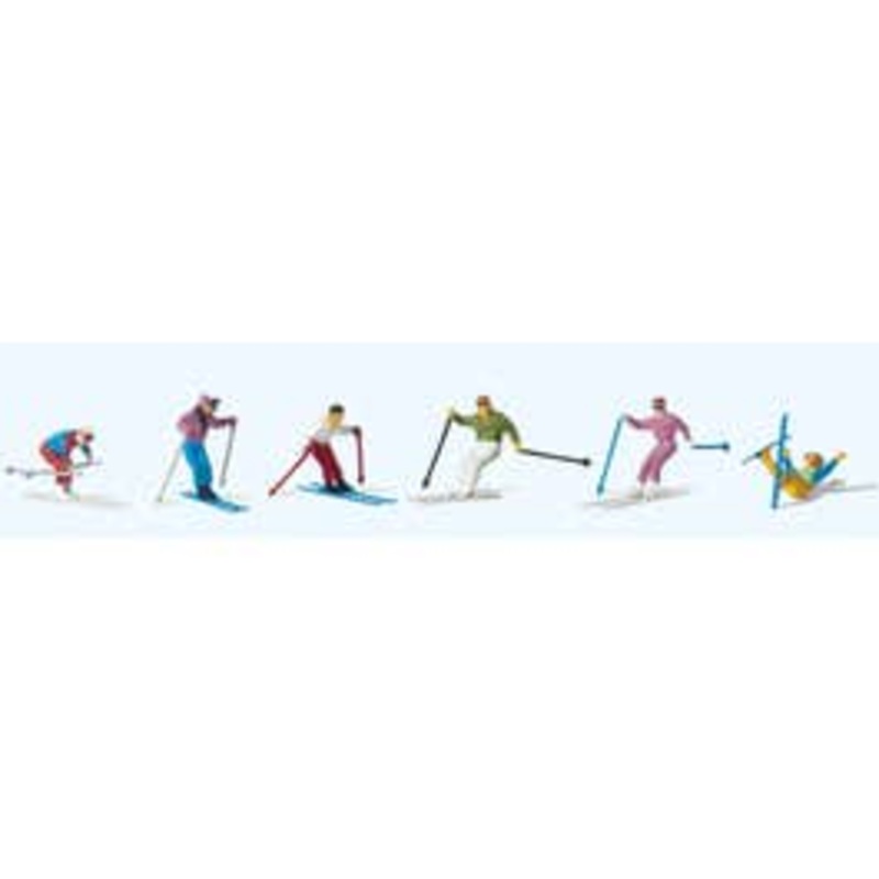 Preiser 10313  HO Down-Hill Run Skiers 6 pcs