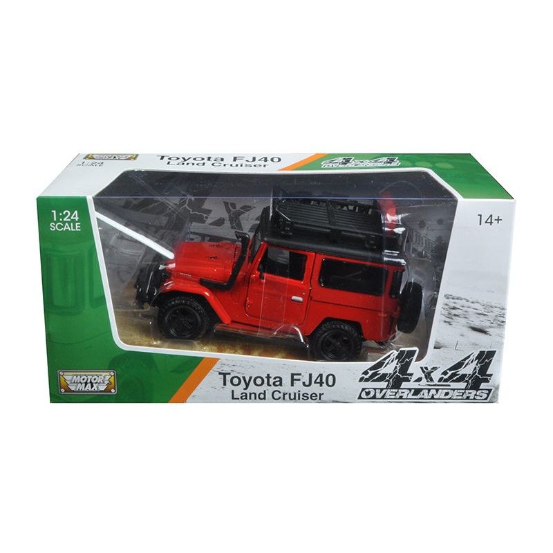 Toyota FJ40 Land Cruiser Red “4×4 Overlanders” Series 1/24 Diecast Model Car by Motormax