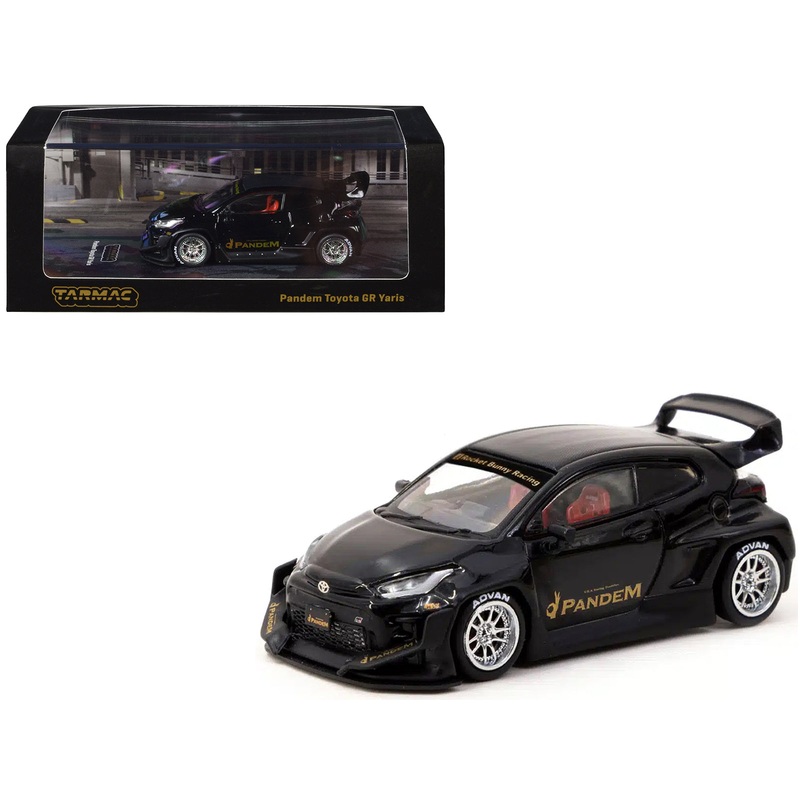 Toyota Pandem GR Yaris RHD (Right Hand Drive) Black “Road64” Series 1/64 Diecast Model Car by Tarmac Works