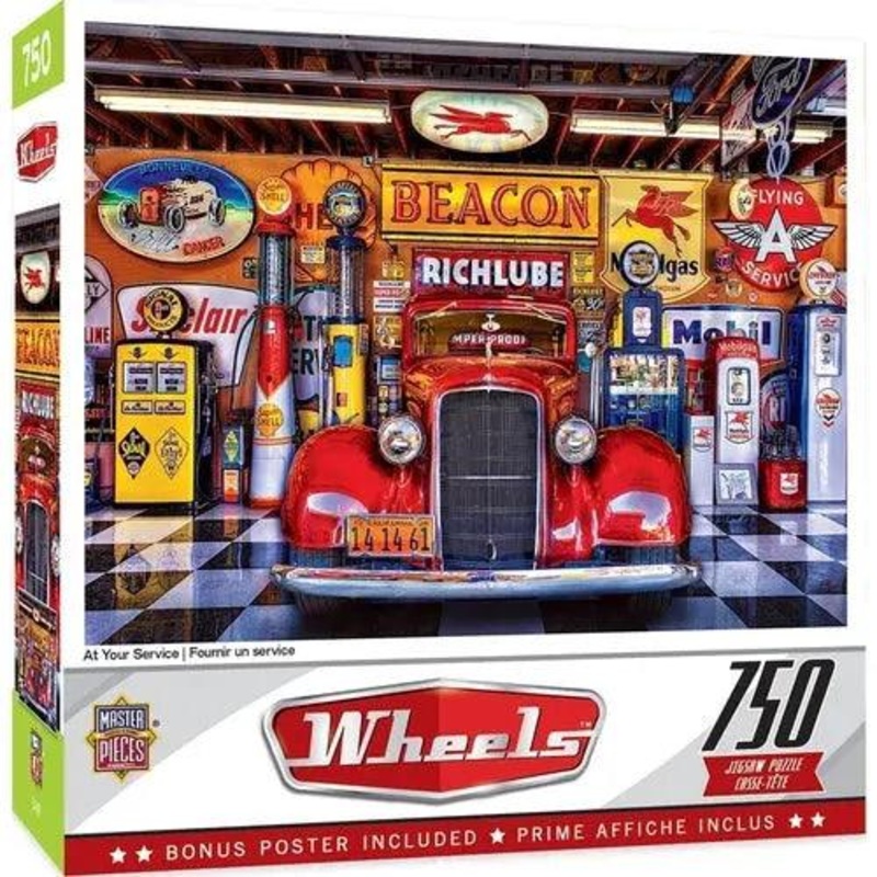 WHEELS AT YOUR SERVICE – 750 PIECE JIGSAW PUZZLE BY LINDA BERMAN