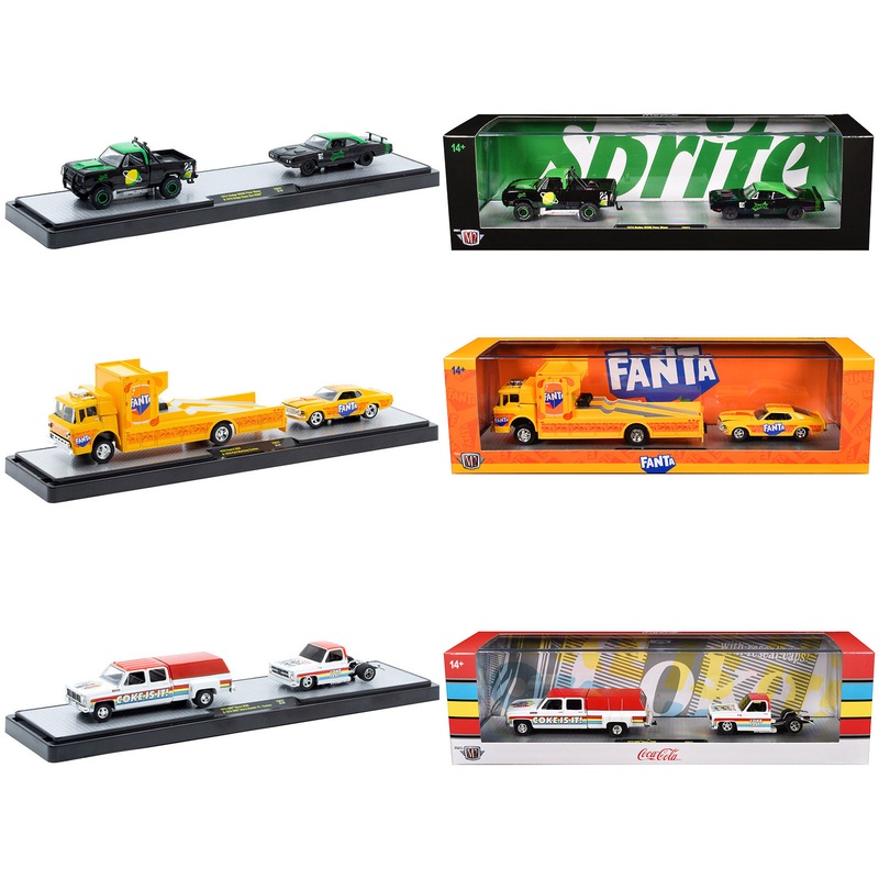 Auto Haulers “Soda” Set of 3 pieces Release 37 Limited Edition to 6000 pieces Worldwide 1/64 Diecast Models by M2 Machines