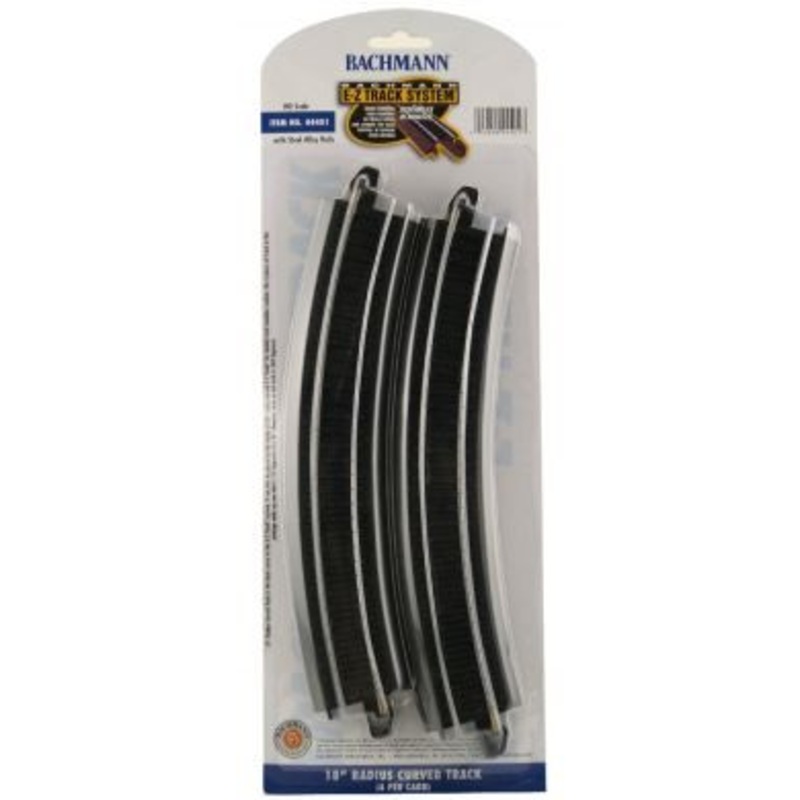 Bachmann 44401 HO Scale 18″ Radius Curved (4 PK)