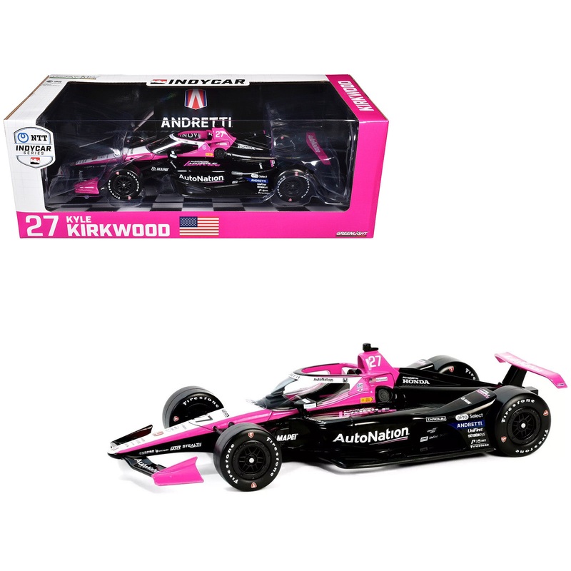 Dallara IndyCar #27 Kyle Kirkwood “AutoNation” Andretti Autosport “NTT IndyCar Series” (2024) 1/18 Diecast Model Car by Greenlight