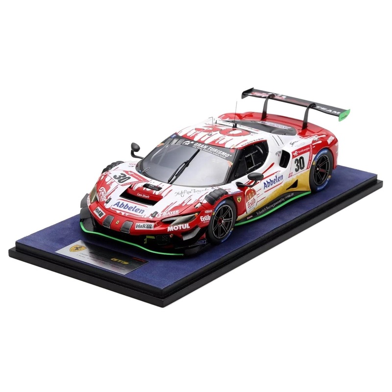 Ferrari 296 GT3 #30 Earl Bamber – Nicky Catsburg – Felipe Fernandez Laser – David Pittard “Frikadelli Racing Team” Winner “24 Hours of Nurburgring” (2023) with Acrylic Display Case 1/18 Model Car by LookSmart