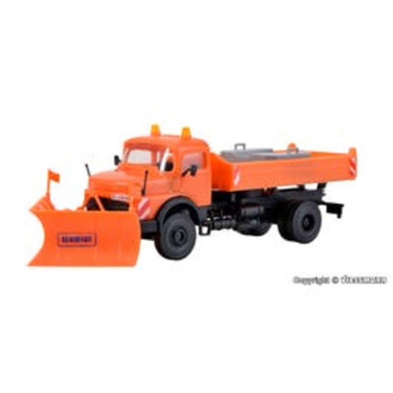 Kibri 15001  HO MB round bonnet truck with SCHMIDT pointed snowplough kit