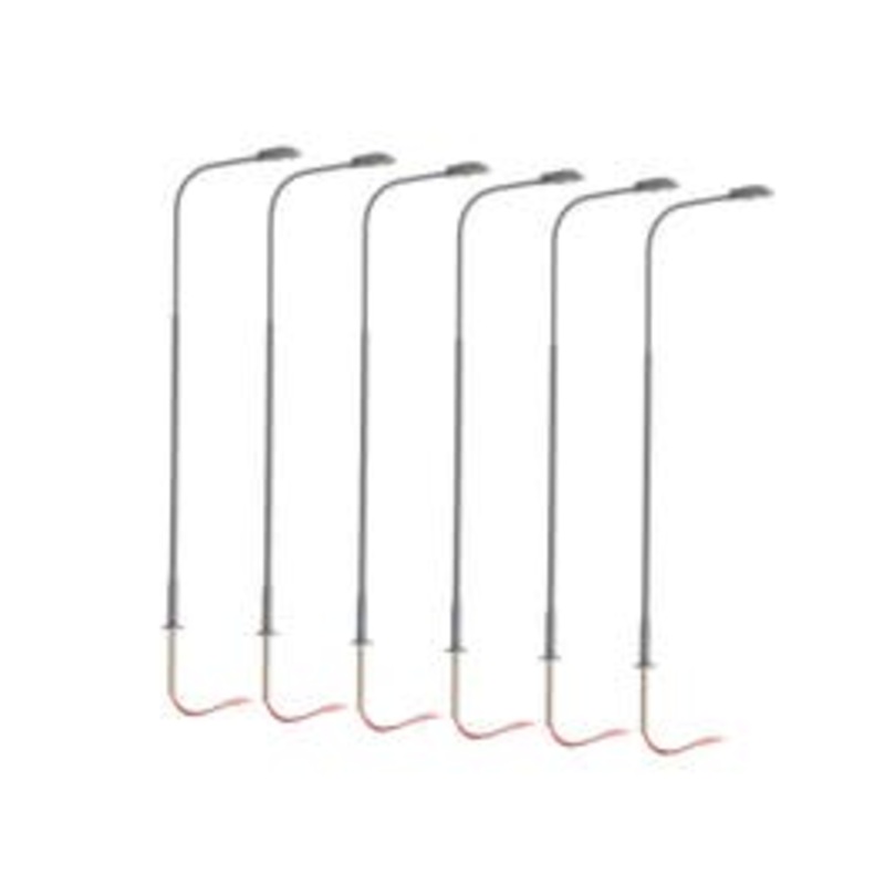 Lionel 2456086 HO LIGHTING ACCESSORIES Single Arm Cobra Head – Gray 6-Pack