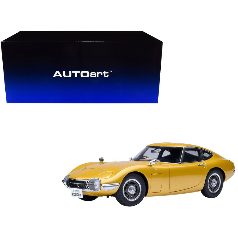 1967 Toyota 2000GT RHD (Right Hand Drive) Gold Metallic 1/18 Model Car by Autoart
