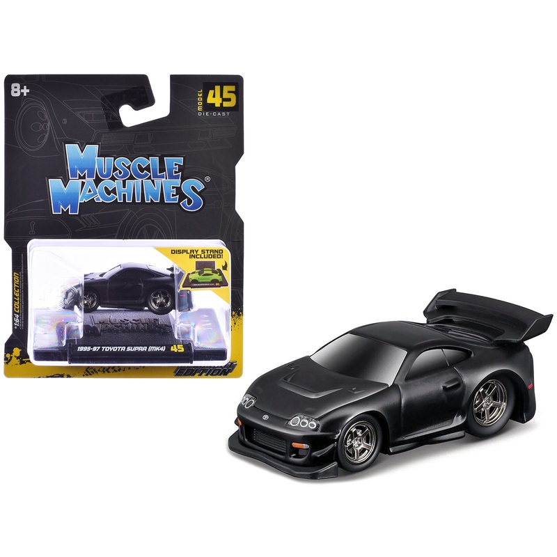 1995-97 Toyota Supra (MK4) Matt Black 1/64 Diecast Model Car by Muscle Machines
